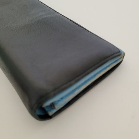 Paul Smith Love Letter Cow Leather Wallet Black Blue Boho Designer Large Envelop - Picture 11 of 13